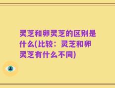 灵芝和卵灵芝的区别是什么(比较：灵芝和卵灵芝有什么不同)