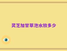 灵芝加甘草泡水放多少