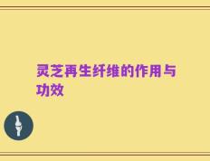 灵芝再生纤维的作用与功效