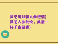 灵芝可以和人参泡酒(灵芝人参共饮，美酒一杯千古留香)