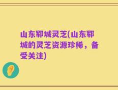 山东郓城灵芝(山东郓城的灵芝资源珍稀，备受关注)
