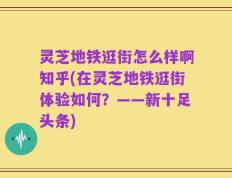 灵芝地铁逛街怎么样啊知乎(在灵芝地铁逛街体验如何？——新十足头条)