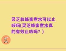 灵芝和蜂蜜煮水可以止咳吗(灵芝蜂蜜煮水真的有效止咳吗？)