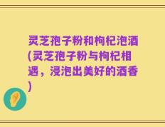 灵芝孢子粉和枸杞泡酒(灵芝孢子粉与枸杞相遇，浸泡出美好的酒香)