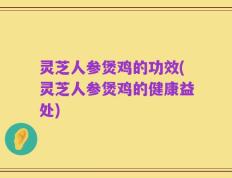 灵芝人参煲鸡的功效(灵芝人参煲鸡的健康益处)