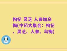 枸杞 灵芝 人参加乌梅(中药大集合：枸杞、灵芝、人参、乌梅)