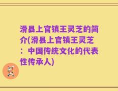 滑县上官镇王灵芝的简介(滑县上官镇王灵芝：中国传统文化的代表性传承人)