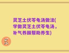 灵芝土伏苓龟汤做法(学做灵芝土伏苓龟汤，补气养颜帮助养生)