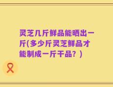 灵芝几斤鲜品能晒出一斤(多少斤灵芝鲜品才能制成一斤干品？)