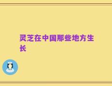 灵芝在中国那些地方生长
