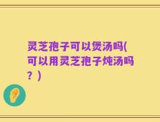 灵芝孢子可以煲汤吗(可以用灵芝孢子炖汤吗？)