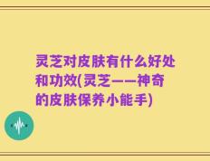 灵芝对皮肤有什么好处和功效(灵芝——神奇的皮肤保养小能手)