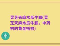 灵芝天麻木瓜牛膝(灵芝天麻木瓜牛膝，中药材的黄金搭档)