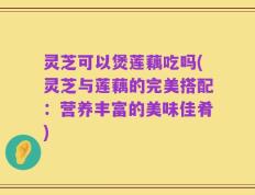 灵芝可以煲莲藕吃吗(灵芝与莲藕的完美搭配：营养丰富的美味佳肴)