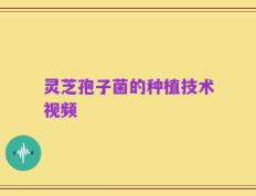 灵芝孢子菌的种植技术视频