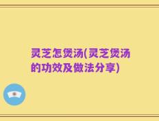 灵芝怎煲汤(灵芝煲汤的功效及做法分享)