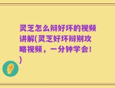 灵芝怎么辩好坏的视频讲解(灵芝好坏辩别攻略视频，一分钟学会！)