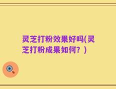 灵芝打粉效果好吗(灵芝打粉成果如何？)