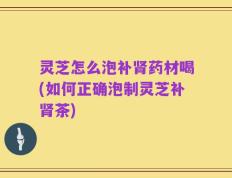 灵芝怎么泡补肾药材喝(如何正确泡制灵芝补肾茶)