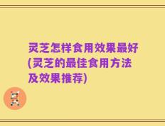 灵芝怎样食用效果最好(灵芝的最佳食用方法及效果推荐)
