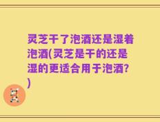 灵芝干了泡酒还是湿着泡酒(灵芝是干的还是湿的更适合用于泡酒？)