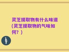 灵芝提取物有什么味道(灵芝提取物的气味如何？)