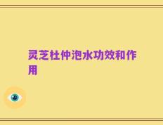 灵芝杜仲泡水功效和作用