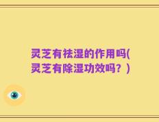 灵芝有祛湿的作用吗(灵芝有除湿功效吗？)