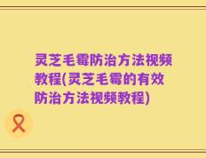 灵芝毛霉防治方法视频教程(灵芝毛霉的有效防治方法视频教程)