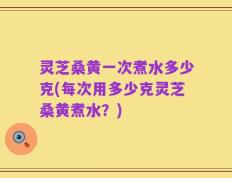 灵芝桑黄一次煮水多少克(每次用多少克灵芝桑黄煮水？)