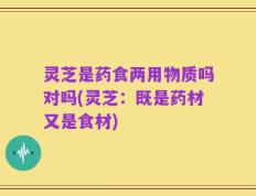 灵芝是药食两用物质吗对吗(灵芝：既是药材又是食材)