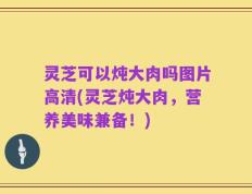 灵芝可以炖大肉吗图片高清(灵芝炖大肉，营养美味兼备！)