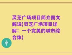灵芝广场项目简介图文解说(灵芝广场项目详解：一个完美的城市综合体)