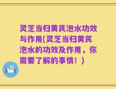 灵芝当归黄芪泡水功效与作用(灵芝当归黄芪泡水的功效及作用，你需要了解的事情！)