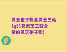 灵芝孢子粉含灵芝三萜1g(1克灵芝三萜含量的灵芝孢子粉)