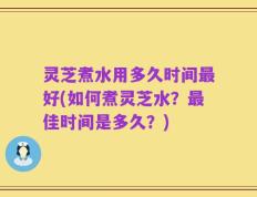 灵芝煮水用多久时间最好(如何煮灵芝水？最佳时间是多久？)