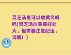 灵芝汤里可以放黄芪吗吗(灵芝汤加黄芪好处大，但需要注意配伍，详解！)