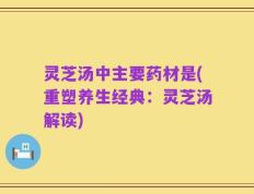 灵芝汤中主要药材是(重塑养生经典：灵芝汤解读)