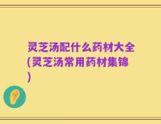 灵芝汤配什么药材大全(灵芝汤常用药材集锦)