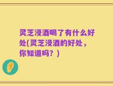 灵芝浸酒喝了有什么好处(灵芝浸酒的好处，你知道吗？)
