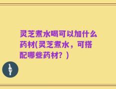 灵芝煮水喝可以加什么药材(灵芝煮水，可搭配哪些药材？)