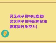 灵芝孢子粉枸杞鹿茸(灵芝孢子粉搭配枸杞和鹿茸提升免疫力)
