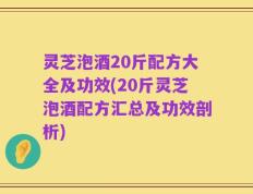 灵芝泡酒20斤配方大全及功效(20斤灵芝泡酒配方汇总及功效剖析)