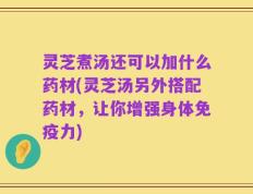 灵芝煮汤还可以加什么药材(灵芝汤另外搭配药材，让你增强身体免疫力)