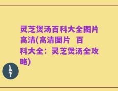 灵芝煲汤百科大全图片高清(高清图片  百科大全：灵芝煲汤全攻略)