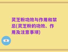 灵芝粉功效与作用和禁忌(灵芝粉的功效、作用及注意事项)