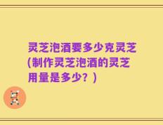 灵芝泡酒要多少克灵芝(制作灵芝泡酒的灵芝用量是多少？)