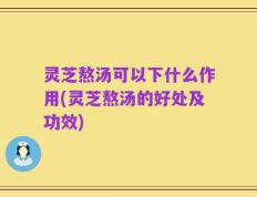 灵芝熬汤可以下什么作用(灵芝熬汤的好处及功效)