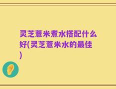 灵芝薏米煮水搭配什么好(灵芝薏米水的最佳)