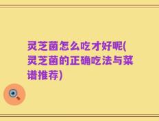 灵芝菌怎么吃才好呢(灵芝菌的正确吃法与菜谱推荐)